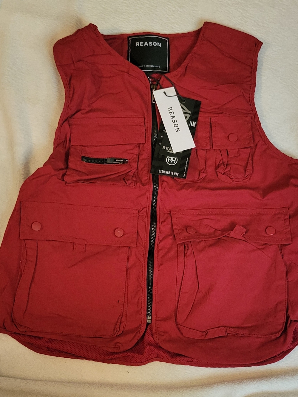Reason Red Multi-Pocket Utility Vest